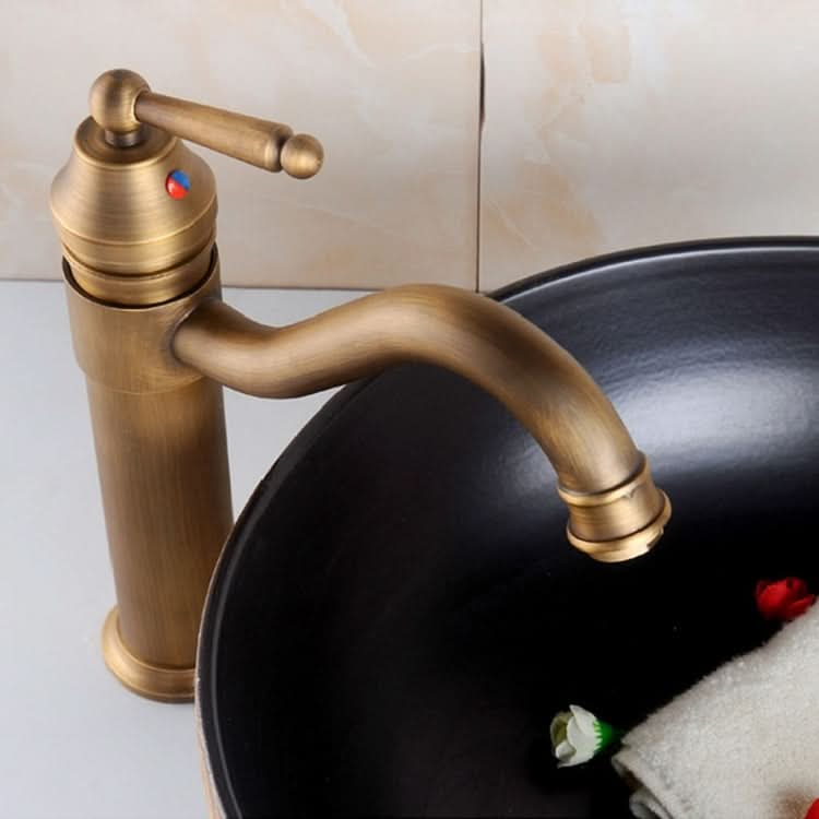 Single Hole Seated Copper Faucet Antique Basin Faucet - Reluova