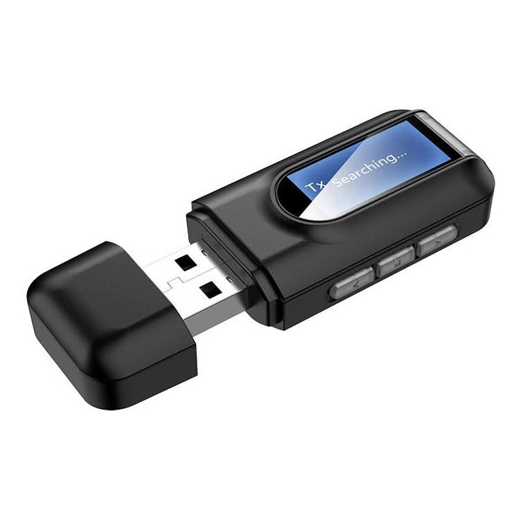 BT201 Bluetooth 5.0 USB 2 in 1 Bluetooth Audio Receiver Transmitter with LCD Display