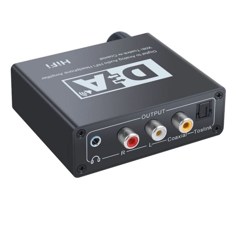 NK-C6 Optical Fiber To Analog Audio Converter Adjustable Volume Digital To Analog Decoder