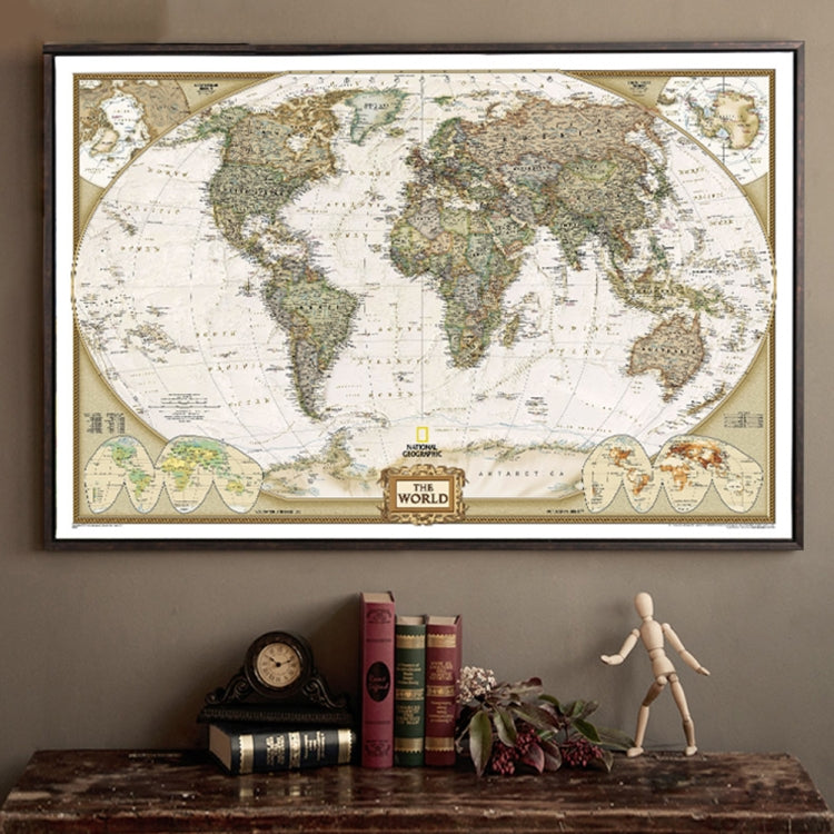 Antique Poster Wall Chart Retro Matte Kraft Paper World Map, Size:21X30cm My Store