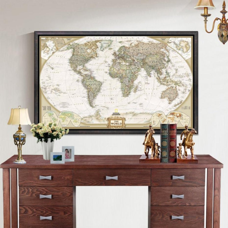 Antique Poster Wall Chart Retro Matte Kraft Paper World Map, Size:21X30cm