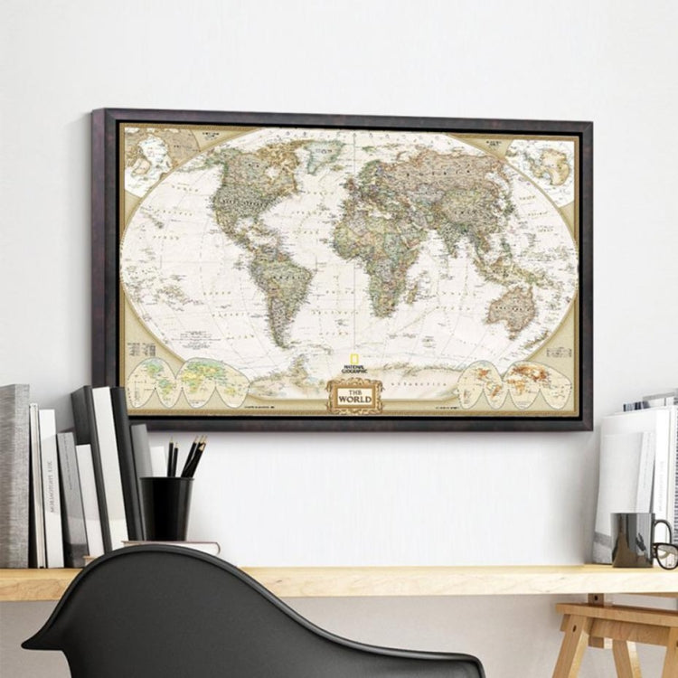 Antique Poster Wall Chart Retro Matte Kraft Paper World Map, Size:21X30cm