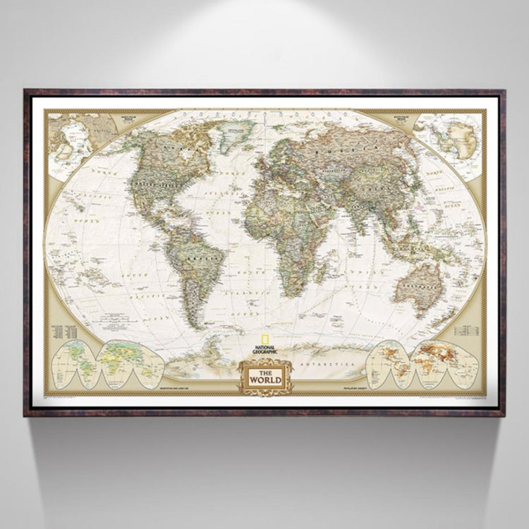 Antique Poster Wall Chart Retro Matte Kraft Paper World Map, Size:21X30cm