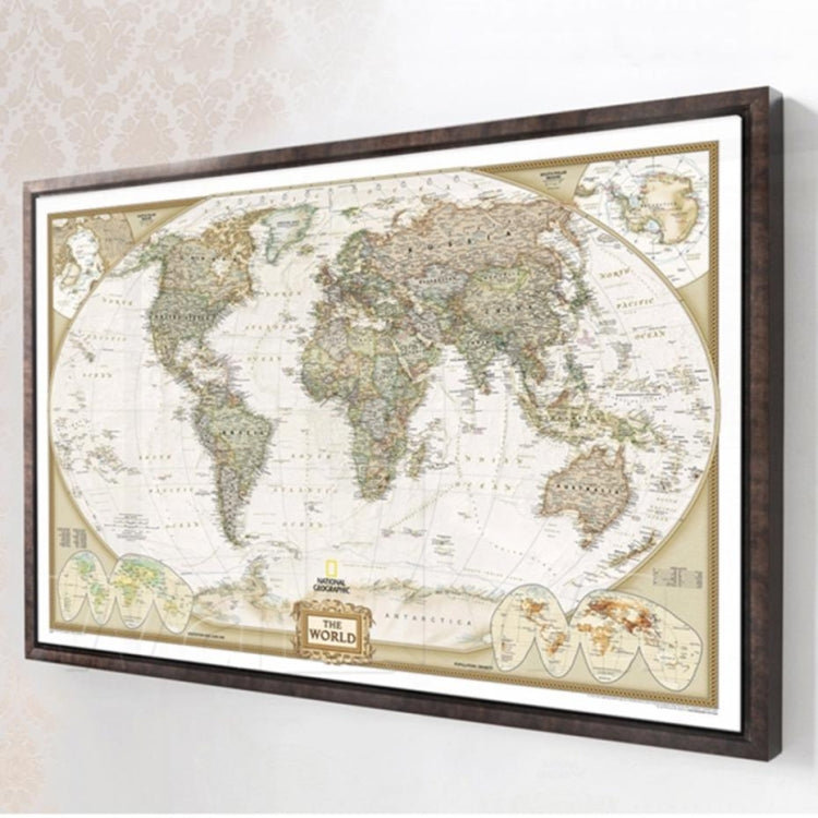 Antique Poster Wall Chart Retro Matte Kraft Paper World Map, Size:21X30cm