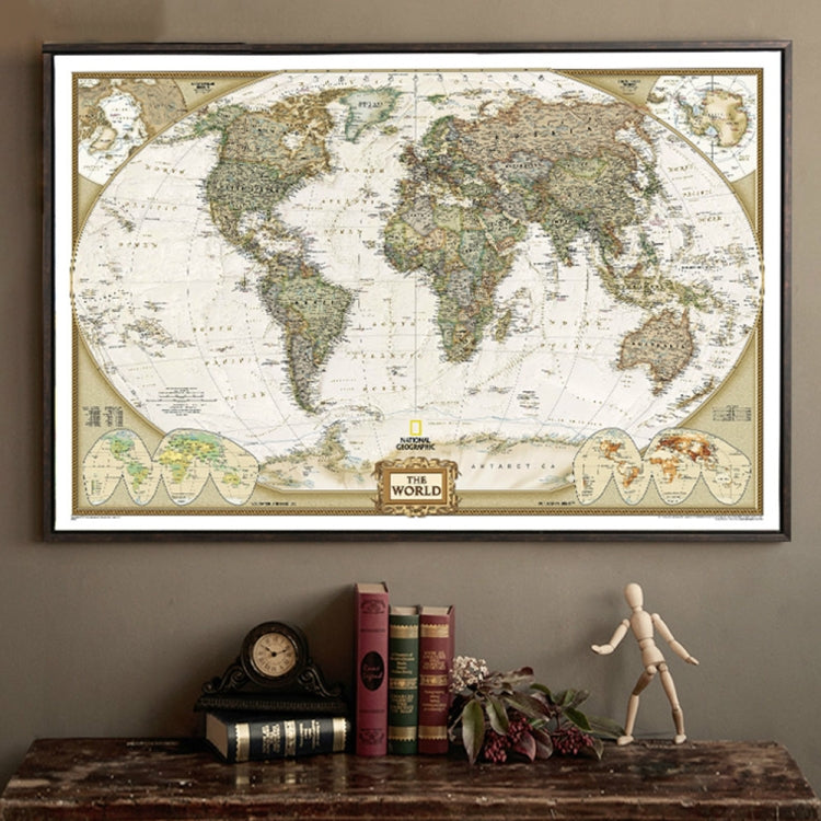 Antique Poster Wall Chart Retro Matte Kraft Paper World Map, Size:21X30cm