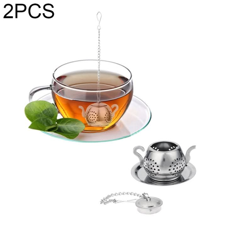 2 PCS Stainless Steel 304 Round Pot Tea Strainer Teapot-Shaped Tea Maker Tea Leak Filter Tea Ball-Reluova