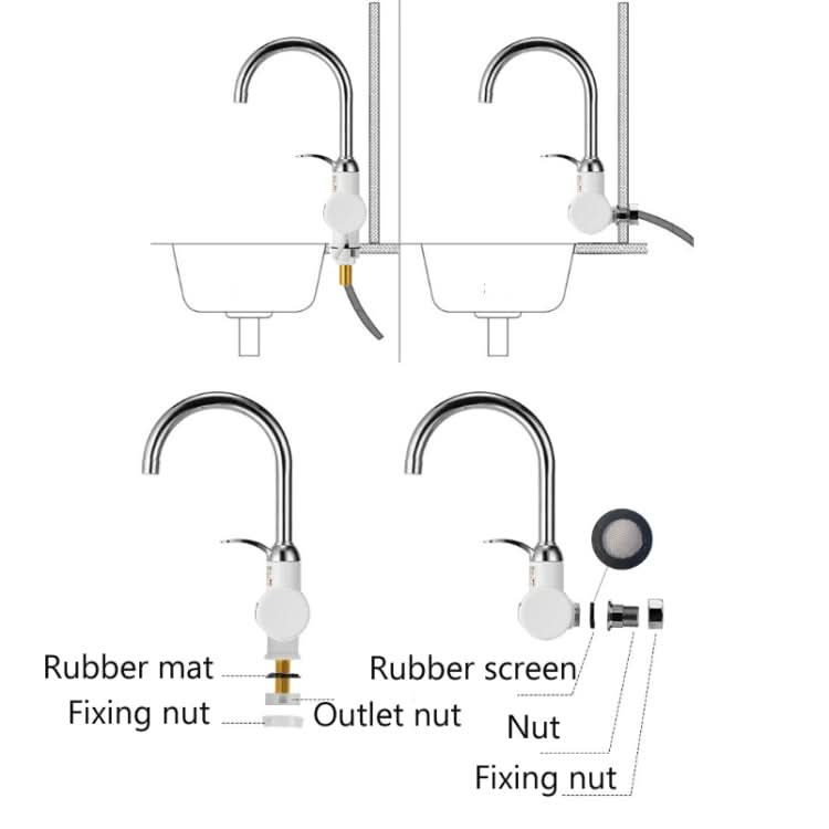 Kitchen Instant Electric Hot Water Faucet Hot & Cold Water Heater EU Plug - Reluova