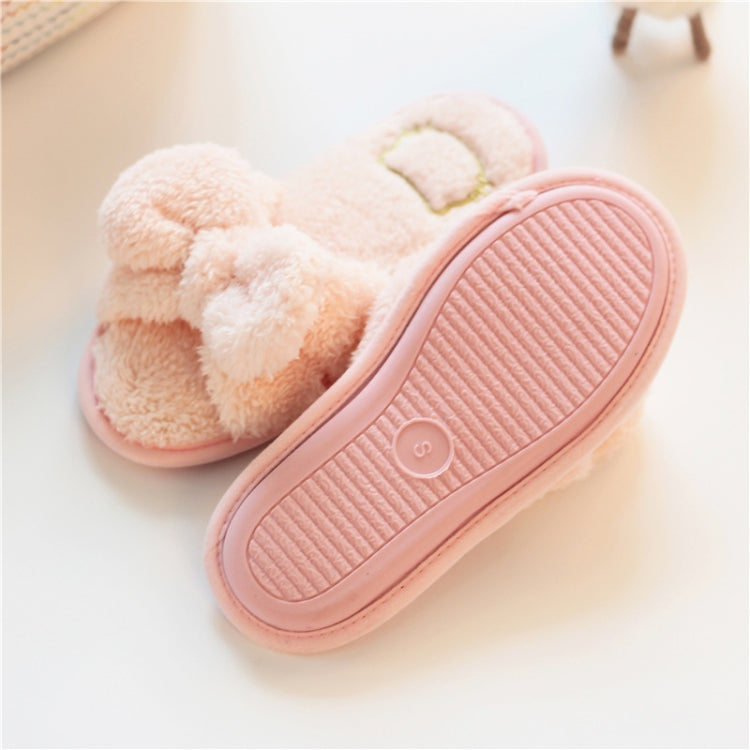 Furry Home Slippers Short Plush Indoor Home Slippers Owknot Slippers Women