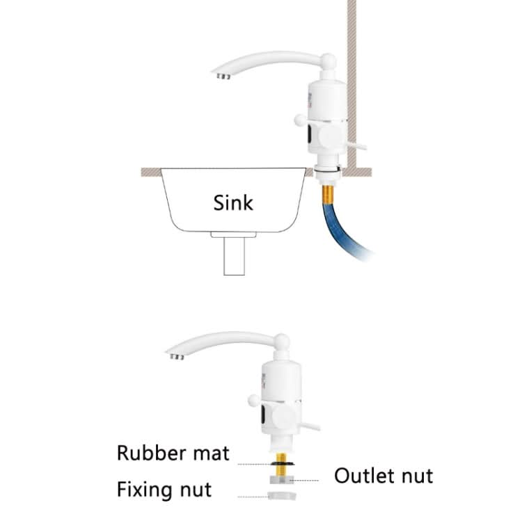 Digital Display Electric Heating Faucet Instant Hot Water Heater EU Plug - Reluova