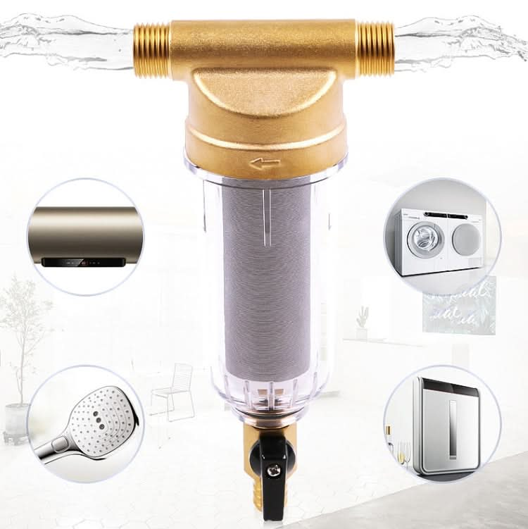 Home Kitchen Tap Water Backwash Copper Pre-Filter Whole House Water Purifier Filter Reluova