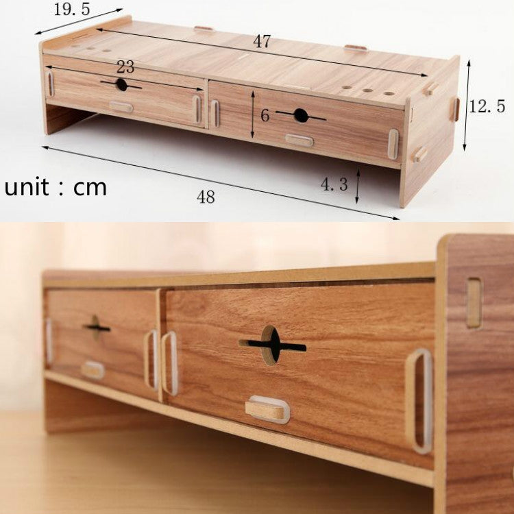 LCD Monitor Increase Rack Wooden Keyboard Rack Desktop Storage Rack Shelf