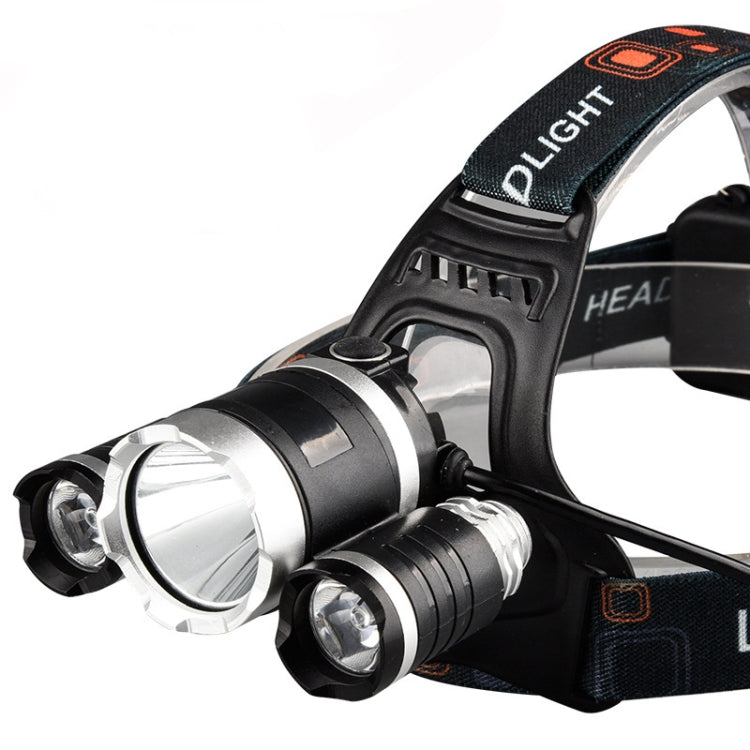 Strong Light Long-Range Rechargeable Three-Head Lamp Outdoor Fishing Lamp Led Head-Mounted Flashlight My Store