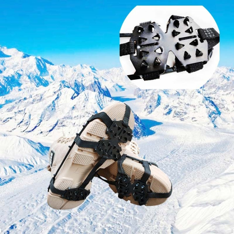 Outdoor 24-Tooth Reinforced Crampons Non-Slip Shoe Covers Snow Claws Winter Hiking Shoes Spikes Chain, Size:  L  (40-45)