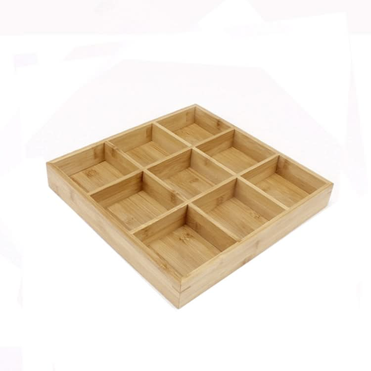 Hot Pot Bamboo Plate Compartmental Platter Vegetable Wood Tray Set - Reluova