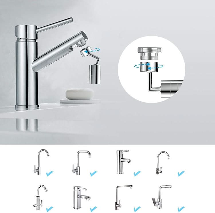 720-Degree Universal Rotating Faucet Anti-Splash Spout Filter Dual-Function Faucet-Reluova