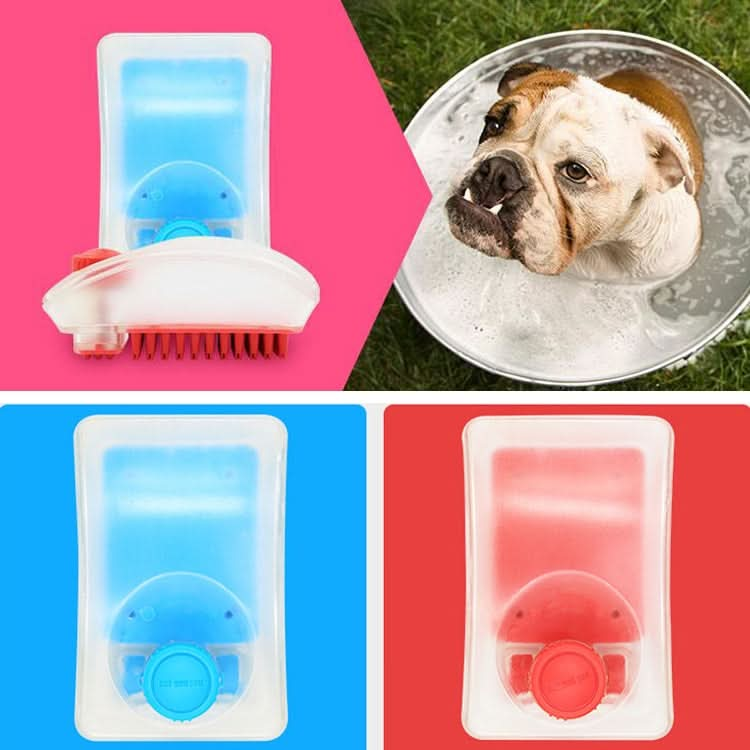 2 In 1 Function Shower Gel Dog Massage Bath Brush Silicone Pet Bath Brush, Random Color Delivery-Reluova