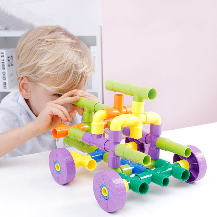 Children Educational Plastic Pipe Building Blocks Assembled Toy 72 PCS / Set