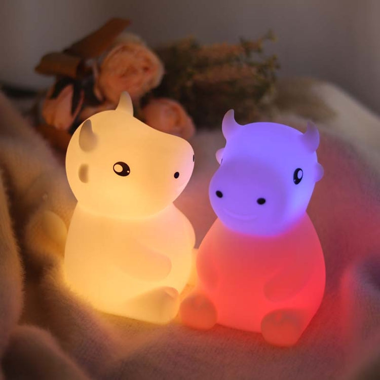 JX-YD-08 Silicone Calf Cow Night Light LED Colorful Dimming Pat Sleeping Bedside Lamp My Store