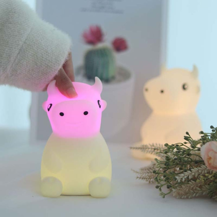 JX-YD-08 Silicone Calf Cow Night Light LED Colorful Dimming Pat Sleeping Bedside Lamp My Store