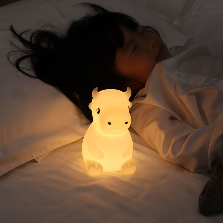 JX-YD-08 Silicone Calf Cow Night Light LED Colorful Dimming Pat Sleeping Bedside Lamp My Store