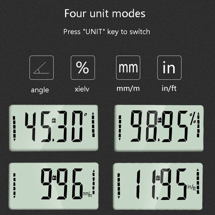 Electronic Digital Display Inclinometer Slope Level Protractor Four-Sided Magnetic Angle Ruler My Store