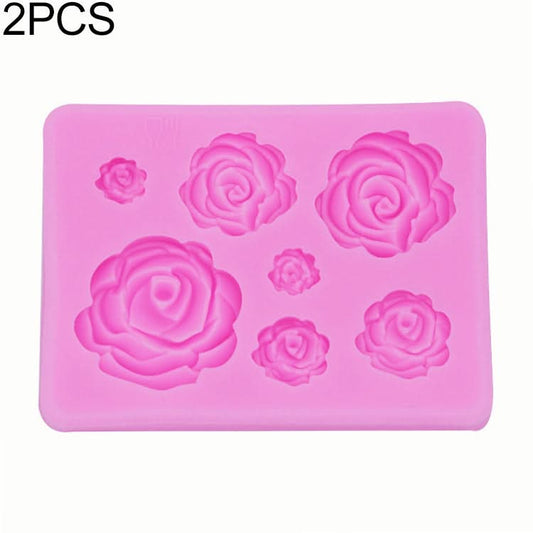 2 PCS DIY Handmade Soap Chocolate Fondant Baking Mold 3D Rose Flower Cake Decoration Silicone Mold-Reluova