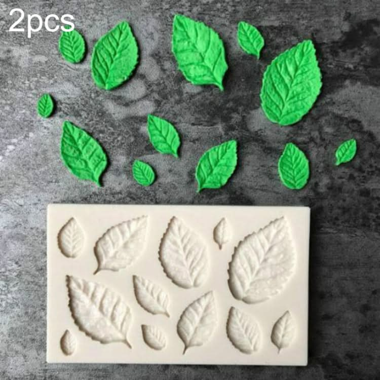 2PCS Sugarcraft Leaf Silicone Fondant Mold Cake Decorating Tools Chocolate Baking Mold-Reluova