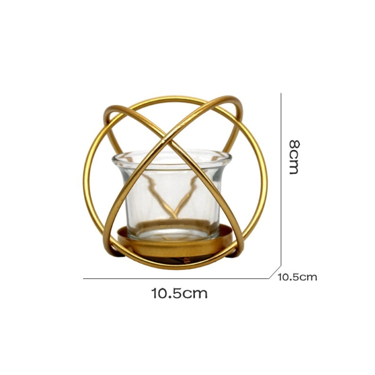 Creative Iron Art  Aromatherapy Candle Holder Desktop Decoration Geometric Metal Candle Holder, Colour: Golden My Store