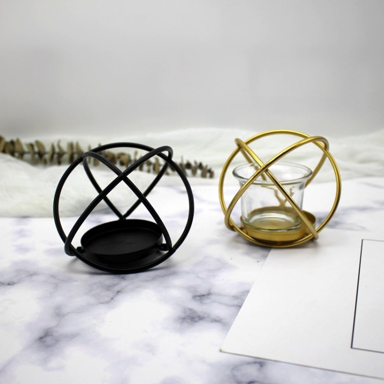 Creative Iron Art  Aromatherapy Candle Holder Desktop Decoration Geometric Metal Candle Holder, Colour: Golden My Store