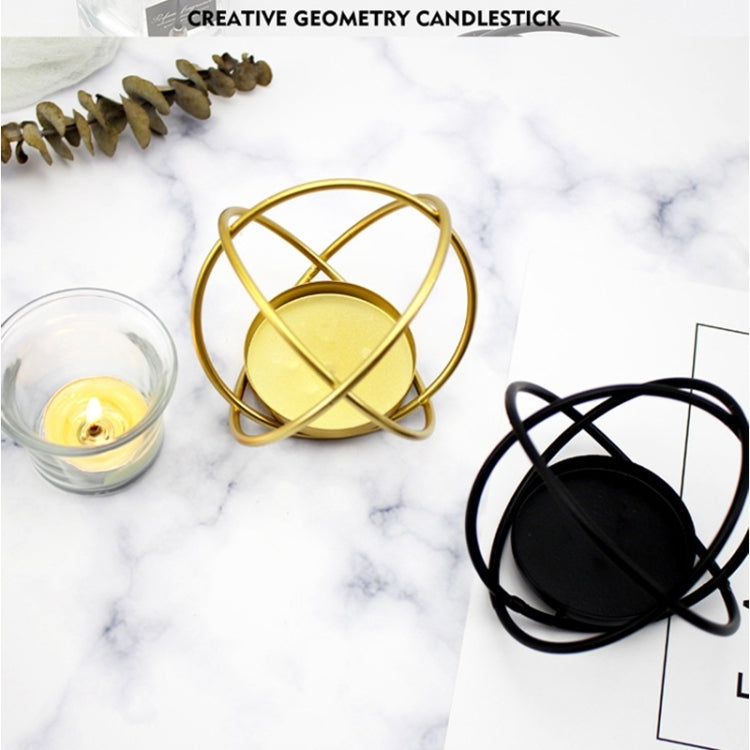 Creative Iron Art  Aromatherapy Candle Holder Desktop Decoration Geometric Metal Candle Holder, Colour: Golden My Store