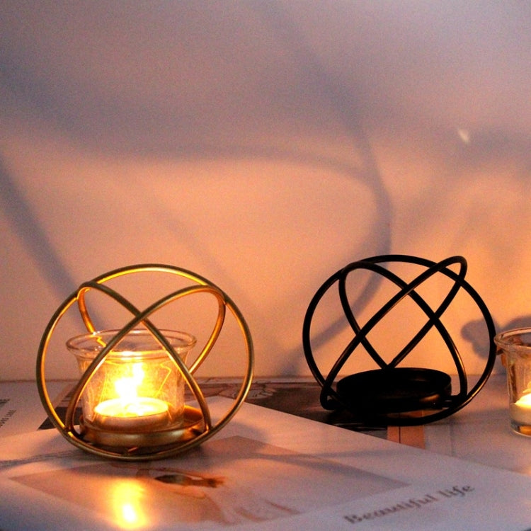 Creative Iron Art  Aromatherapy Candle Holder Desktop Decoration Geometric Metal Candle Holder, Colour: Golden My Store