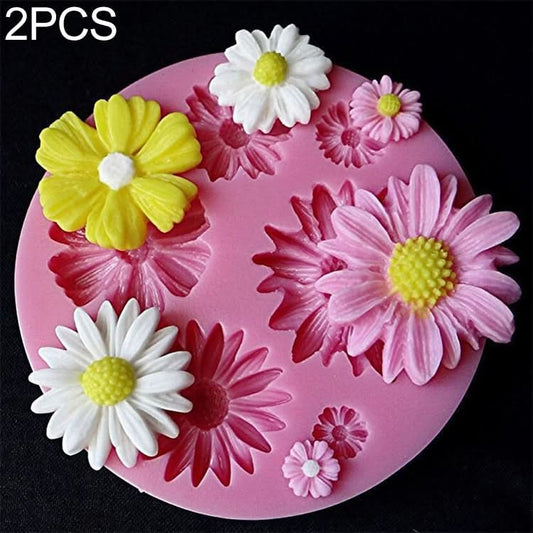 2 PCS 3D Flower Silicone Molds Fondant Craft Cake Candy Chocolate Ice Pastry Baking Tool-Reluova