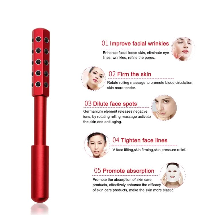 30 Germanium Massage Beauty Stick Roller V-shaped Beauty Instrument Facial Massager Random Colour Delivery-Reluova