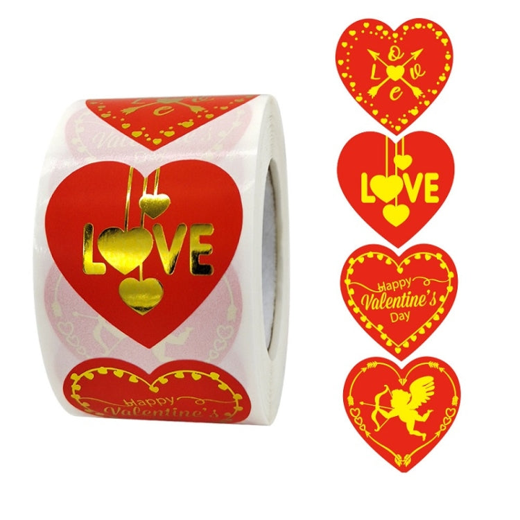 K-70 Red Heart-shaped Hot Stamping Sticker Gift Decoration Sticker My Store