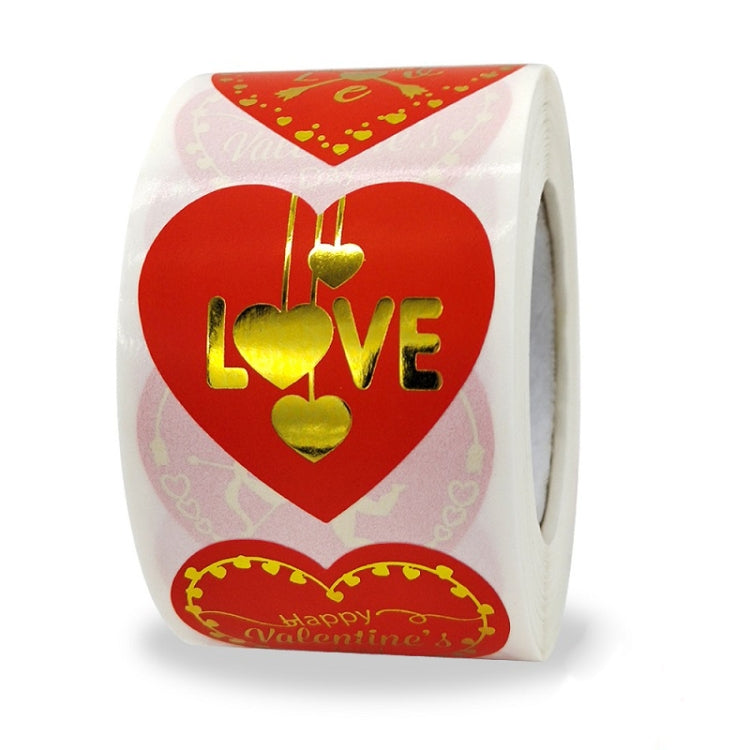 K-70 Red Heart-shaped Hot Stamping Sticker Gift Decoration Sticker