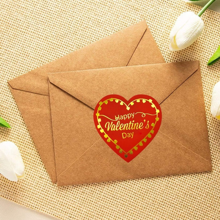 K-70 Red Heart-shaped Hot Stamping Sticker Gift Decoration Sticker