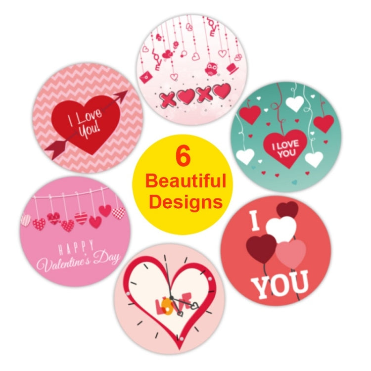 5 PCS Olled Round Valentines Day Heart Gift Decoration Sticker Label My Store