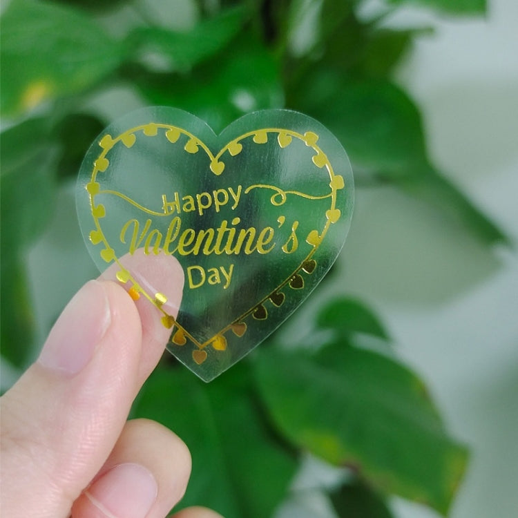 Transparent Hot Stamping Heart-shaped Sticker Thank You Gift Decoration Sticker