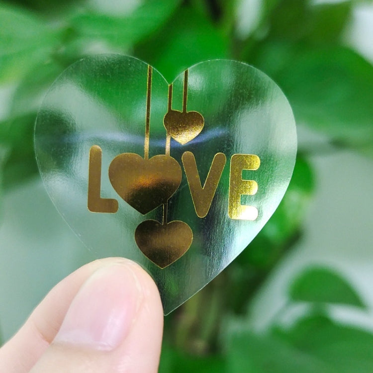 Transparent Hot Stamping Heart-shaped Sticker Thank You Gift Decoration Sticker My Store