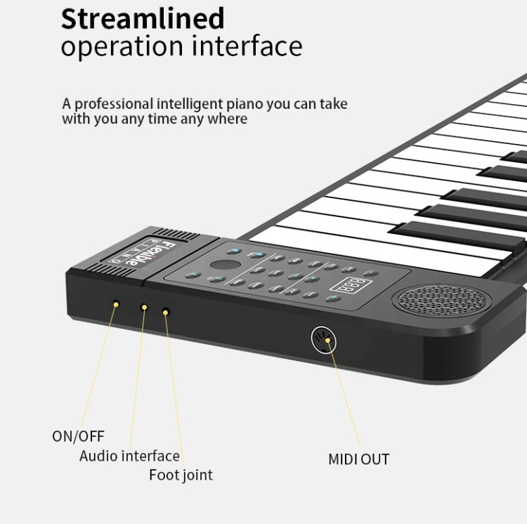 PN61S 61-key Hand-Rolled Foldable Piano Thickened Portable Beginner Keyboard