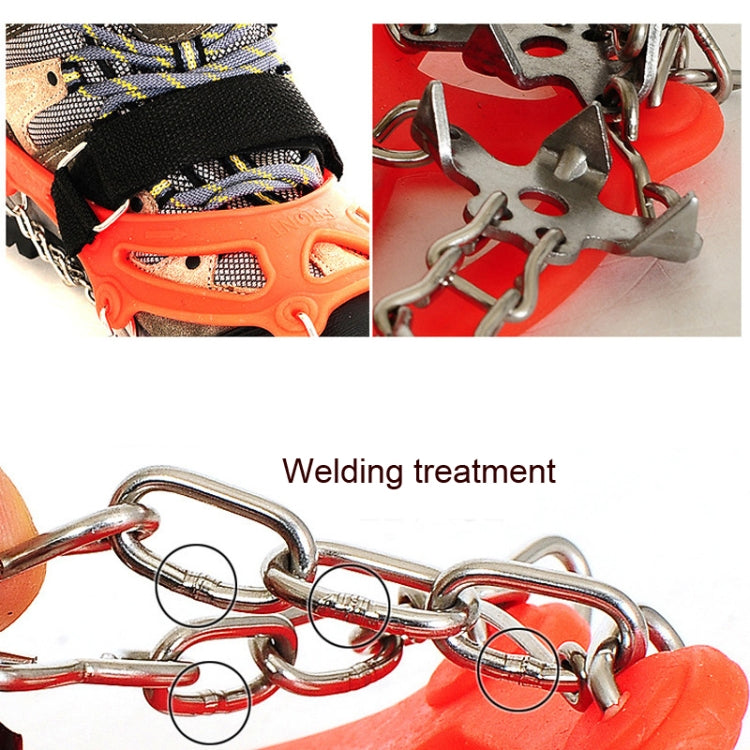 Outdoor 18-Tooth 430 Stainless Steel Crampons Snow Hiking Shoes Spikes Non-Slip Shoe Covers£¬SIze: