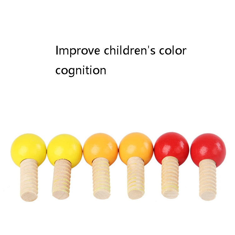 MUQIYI Kindergarten Wooden Toys Color Matching Screw Sorting Tree Puzzle Game