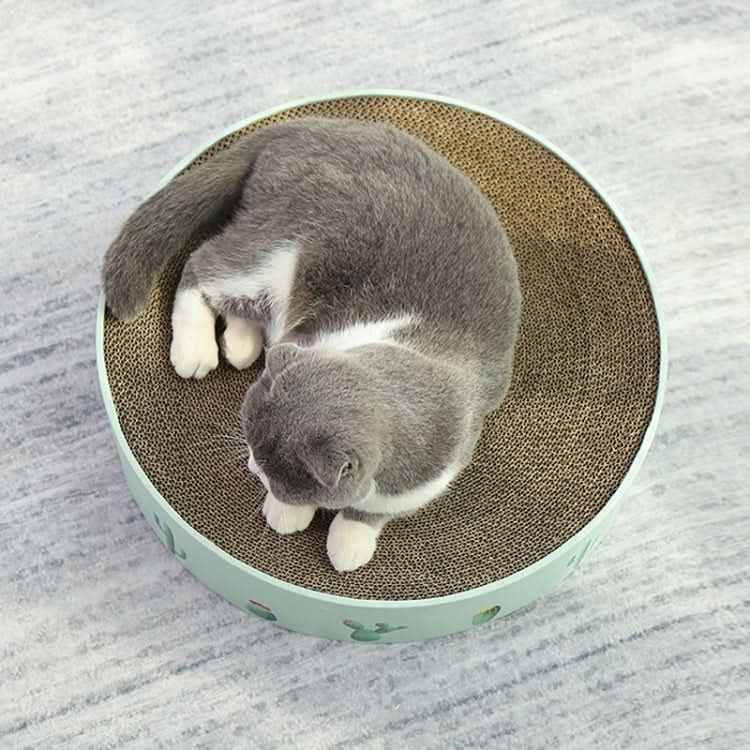 Round Corrugated Cat Scratcher Claw Sharpener Toy Bed - Reluova