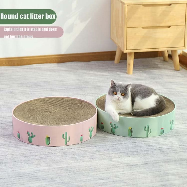 Round Corrugated Cat Scratcher Claw Sharpener Toy Bed - Reluova