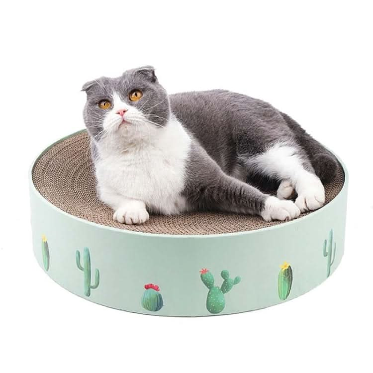 Round Corrugated Cat Scratcher Claw Sharpener Toy Bed - Reluova