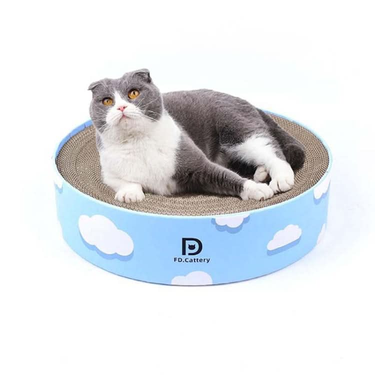 Round Corrugated Cat Scratcher Claw Sharpener Toy Bed - Reluova