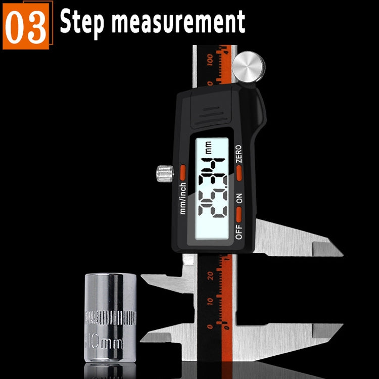 0-150mm Plastic Meter Stainless Steel Body Digital Display Electronic High-Precision Vernier Caliper