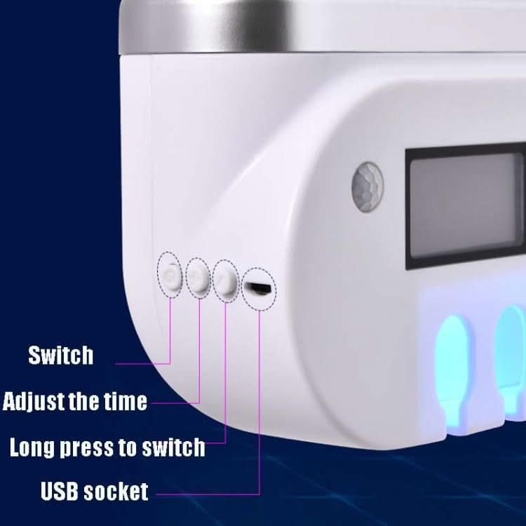 Smart UV Toothbrush Sterilizer Punch-Free Sterilization Wall Mounted Toothbrush Holder Set Reluova