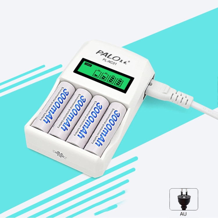 4 Slots Smart Intelligent Battery Charger with LCD Display for AA / AAA NiCd NiMh Rechargeable Batteries