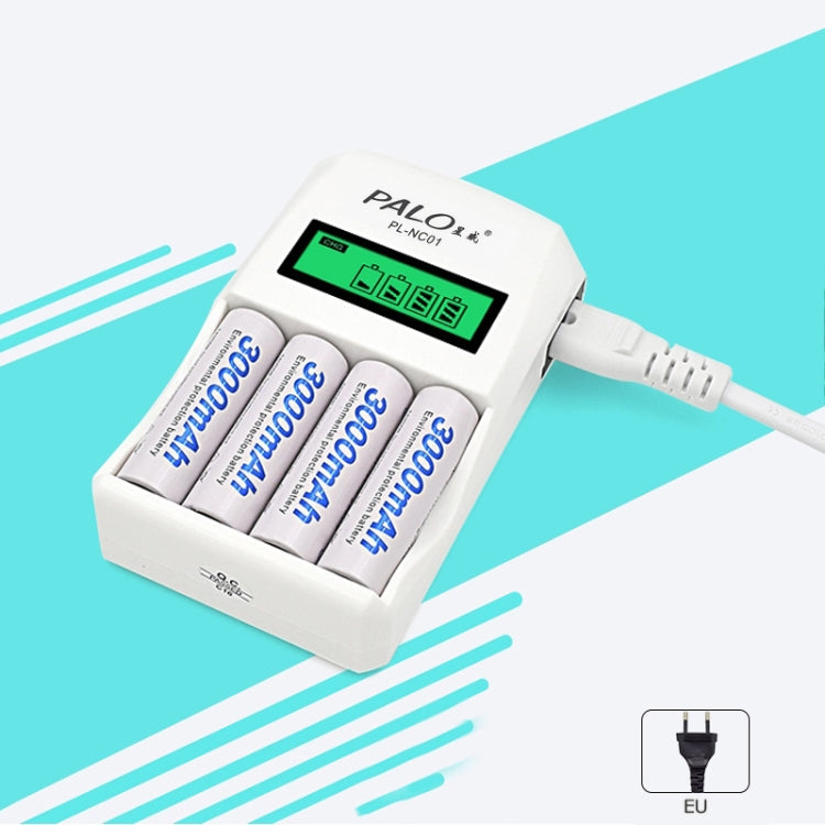 4 Slots Smart Intelligent Battery Charger with LCD Display for AA / AAA NiCd NiMh Rechargeable Batteries Reluova